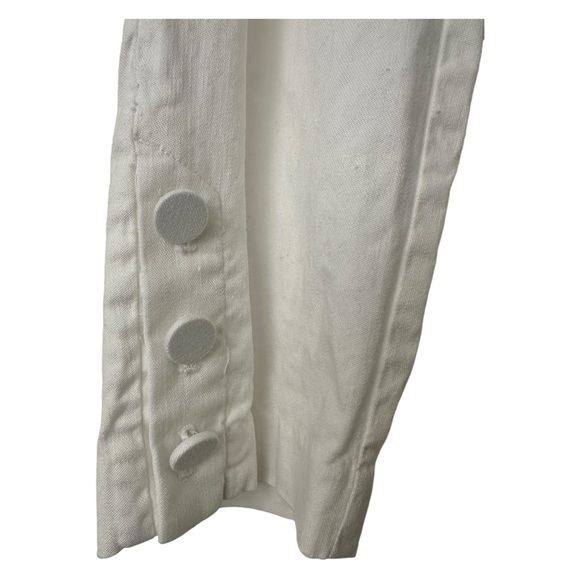 J. Jill Stretch Linen Button Hem Ankle Pants Side Zip Elastic Back Size Medium - Picture 10 of 15